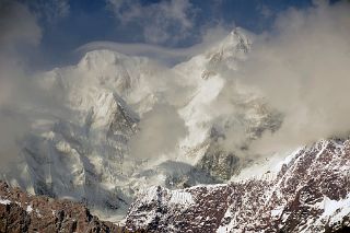 06 Gasherbrum II E and Gasherbrum II Morning From Hill Above Gasherbrum North Base Camp In China